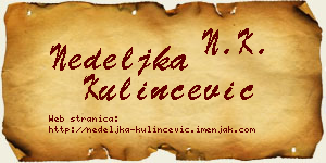 Nedeljka Kulinčević vizit kartica